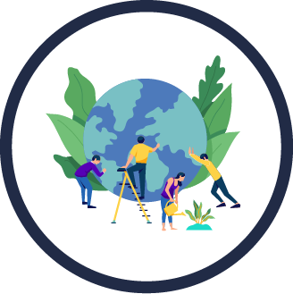 A graphic presenting reduce our impact on the environment